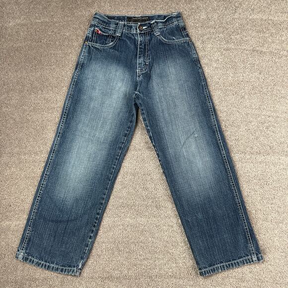 Dark Wash SouthPole Wide Leg Denim Jeans Size 10 South Pole Child 3180 - Picture 1 of 9